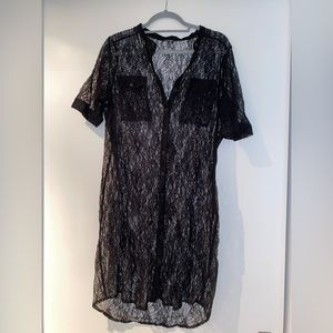 Black lace Club Monaco slip dress - sz 12